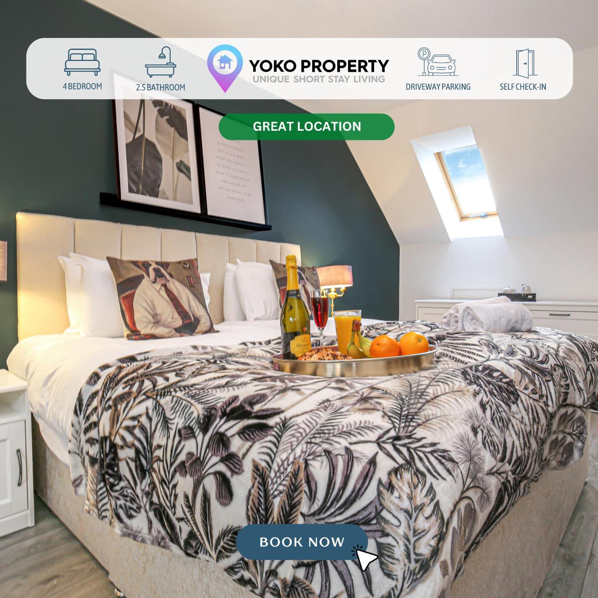 Luxury 4 Bedroom House - Close To M1 - Free Parking, Fast Wifi, Smarttv With Netflix By Yoko Property Мілтон-Кінз Екстер'єр фото